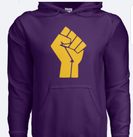 Purple & Gold Black Power Crewneck