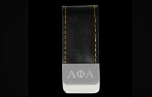 Leather Money Clip with Engraved logo