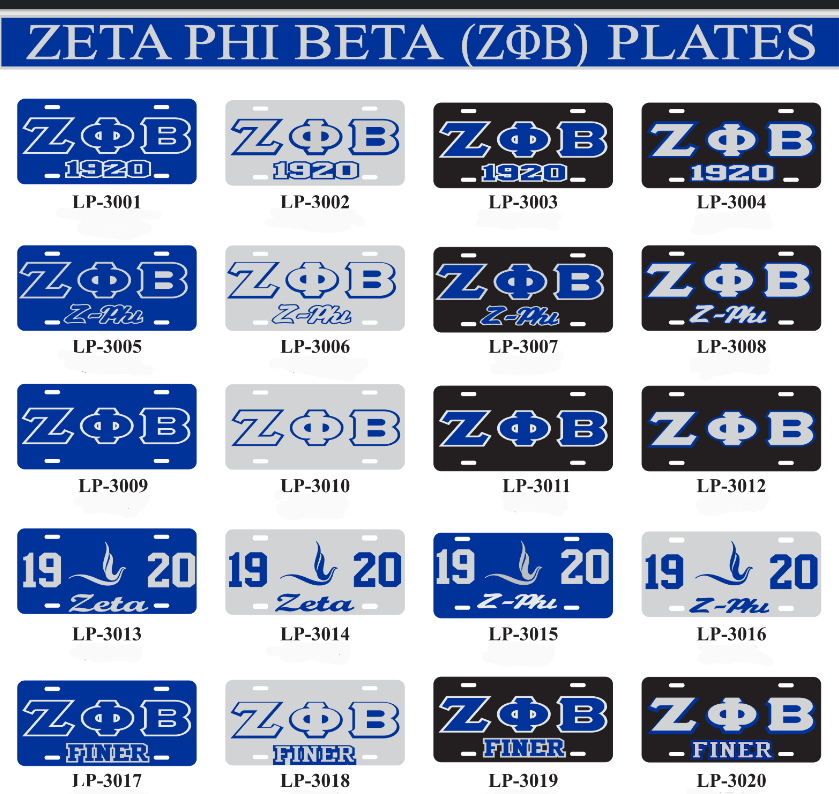 Zeta License Plates