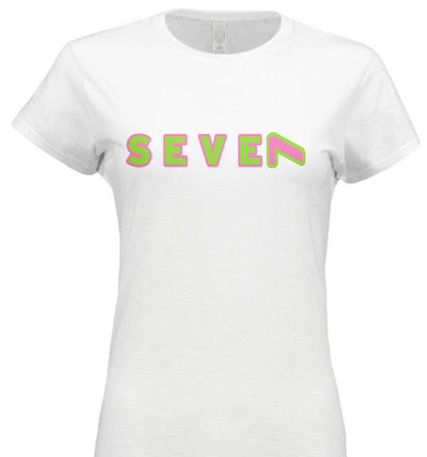 Pink  & Green SEVE7 Tee