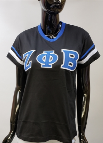 Zeta Embroidered V Neck Tee