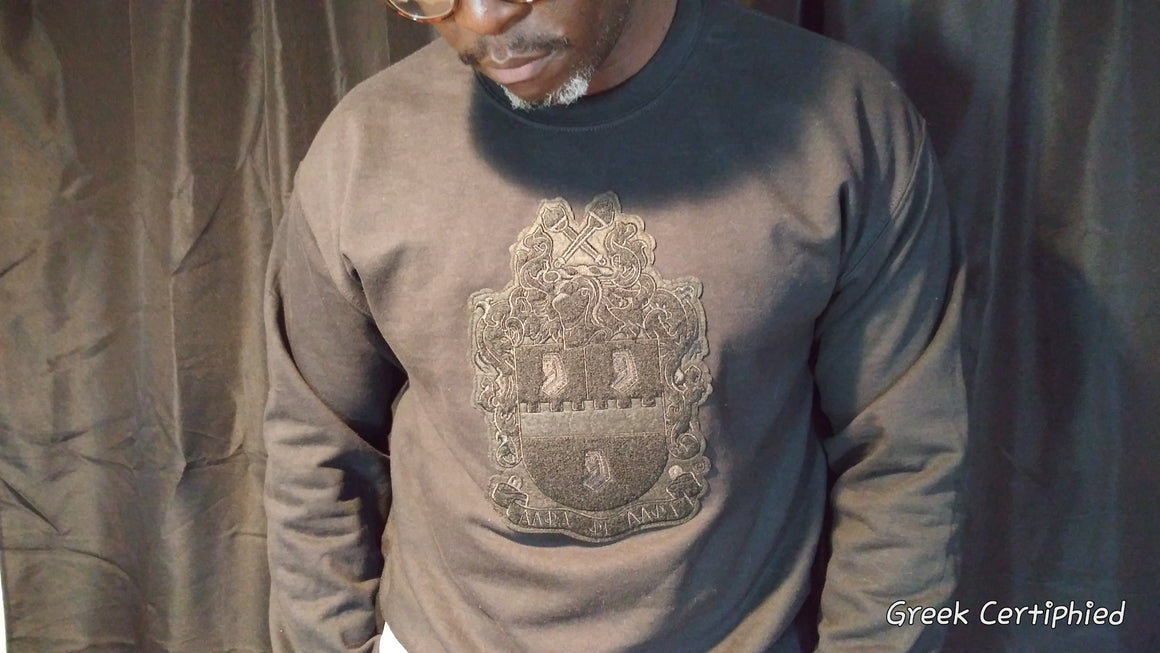 The "Black Out" Chenille Crest Sweatshirt