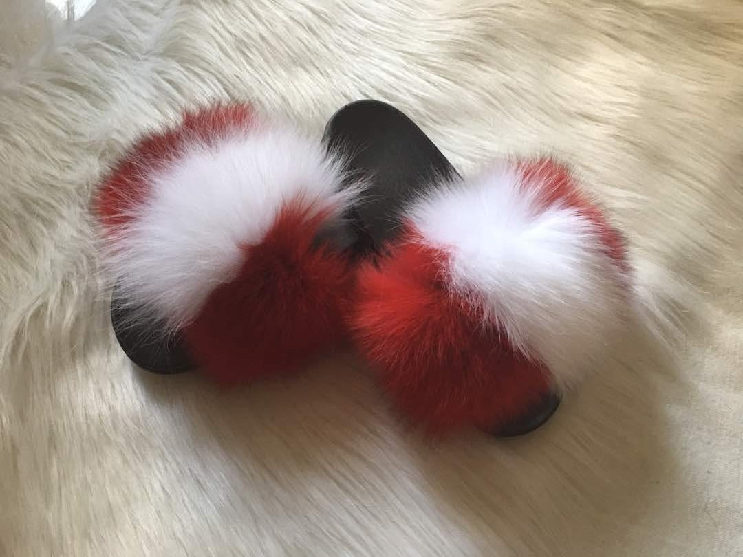 Red & White Fox Slippers