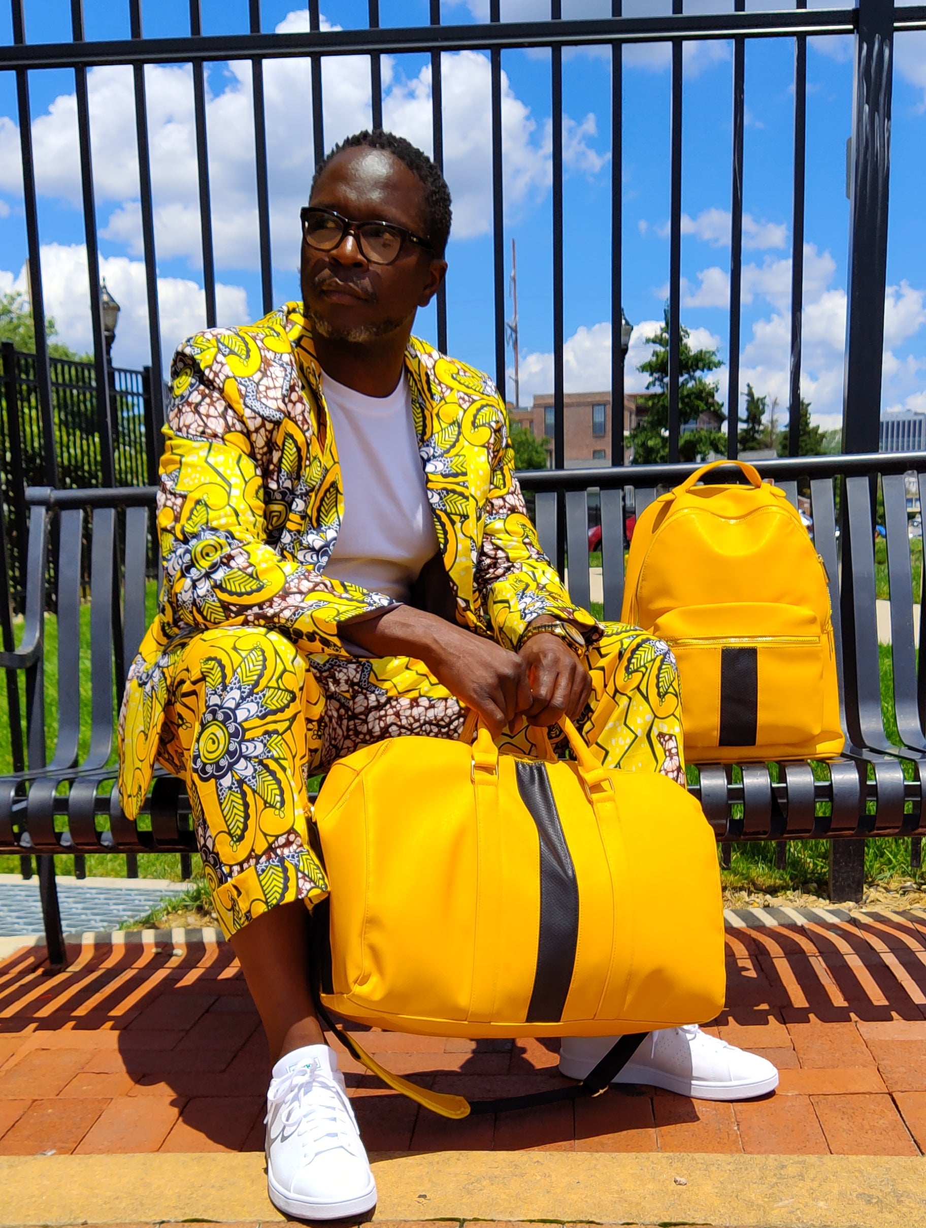 Leather backpack and duffle bag set Clearance